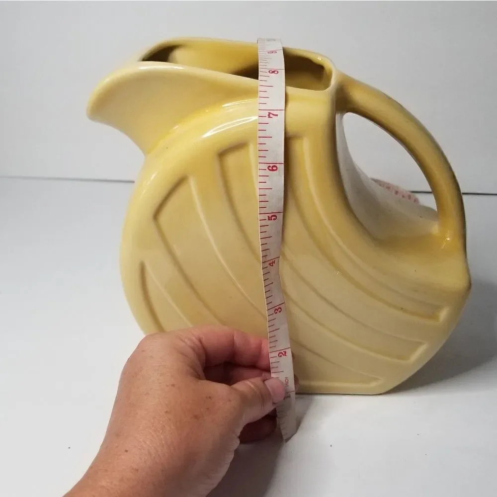Alamo refrigerator pitcher pottery vintage yellow